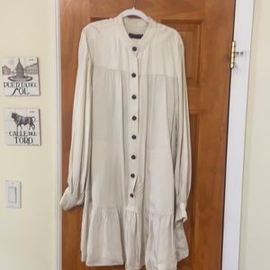 Banana Republic Flounce Hem Belted Dress